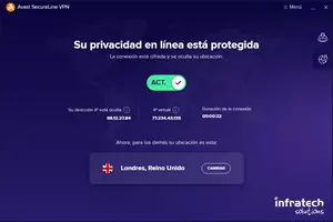 Captura de pantalla de Avast SecureLine VPN